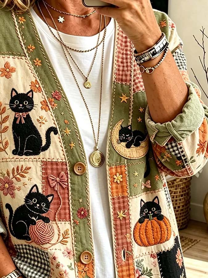 Women'S Casual Printed Cardigan