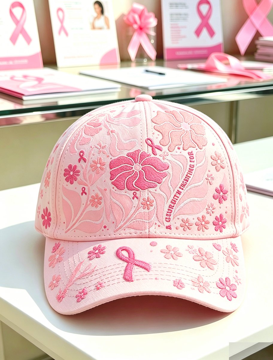 Unisex Pink Floral Print Hat