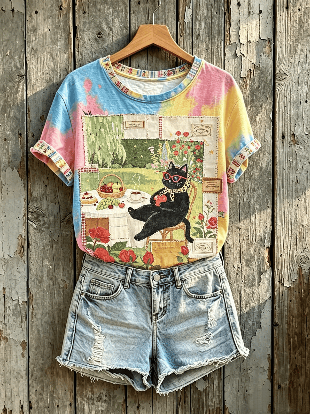 Women's Casual Afternoon Tea Animal Printed T-Shirt