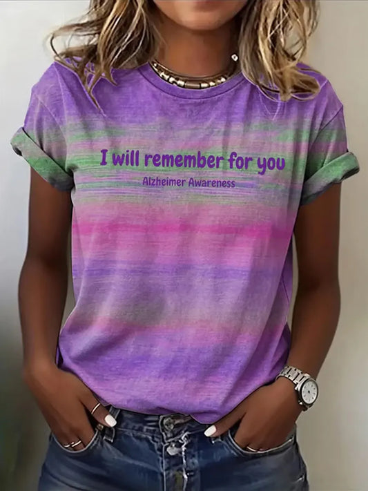 I Will Remember For You Alzheimer Awareness T-shirt