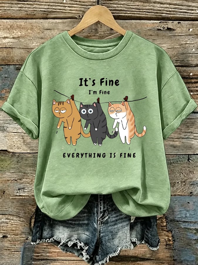 Women's “It's Fine I'm Fine Everything Is Fine” Casual T-Shirt