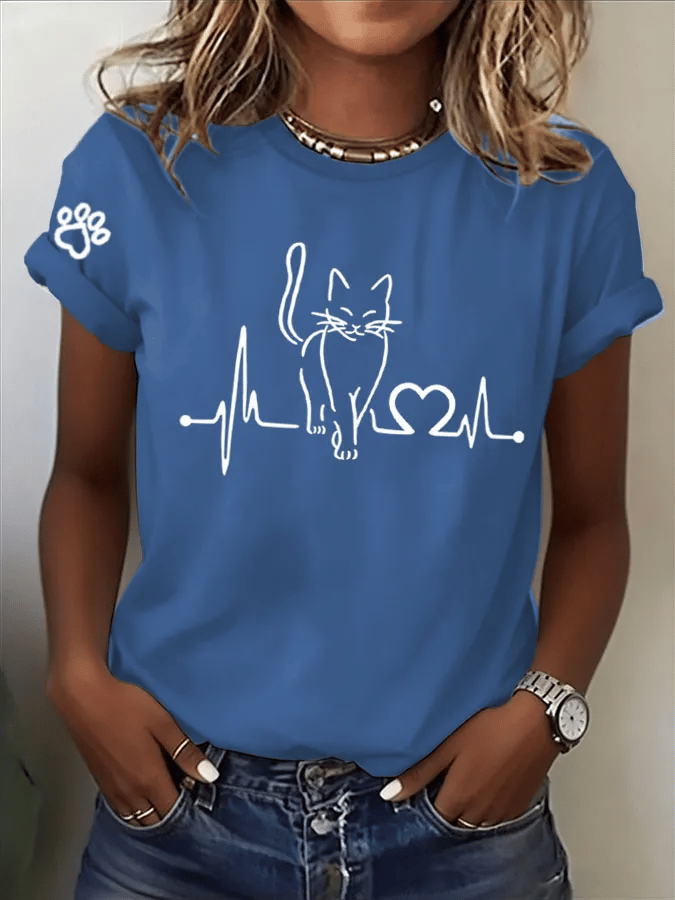 Women's Casual Just Breathe Print Short-Sleeve T-Shirt