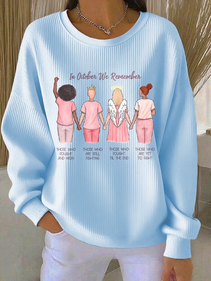 Women's Pink Print Casual Hooded Sweatshirt