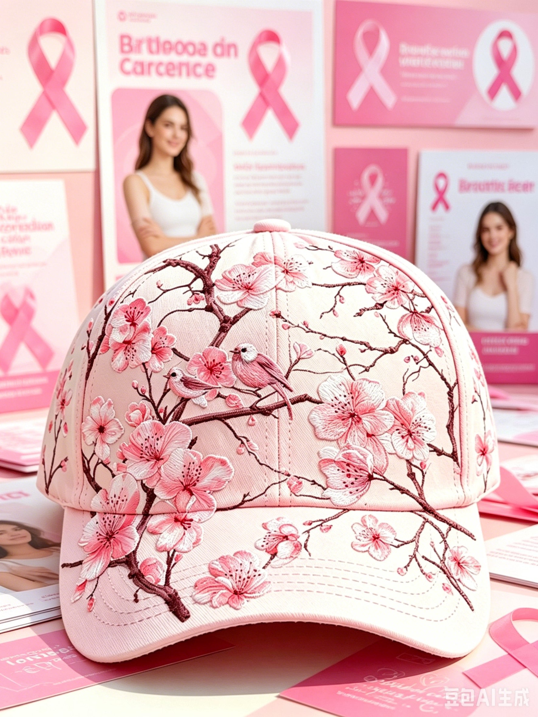 Unisex Breast Cancer Awareness Print Casual Hat