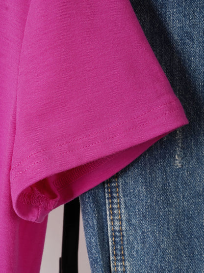Women'S Breast Cancer Awareness Heart Ribbon Round Neck 100% Cotton T-Shirt