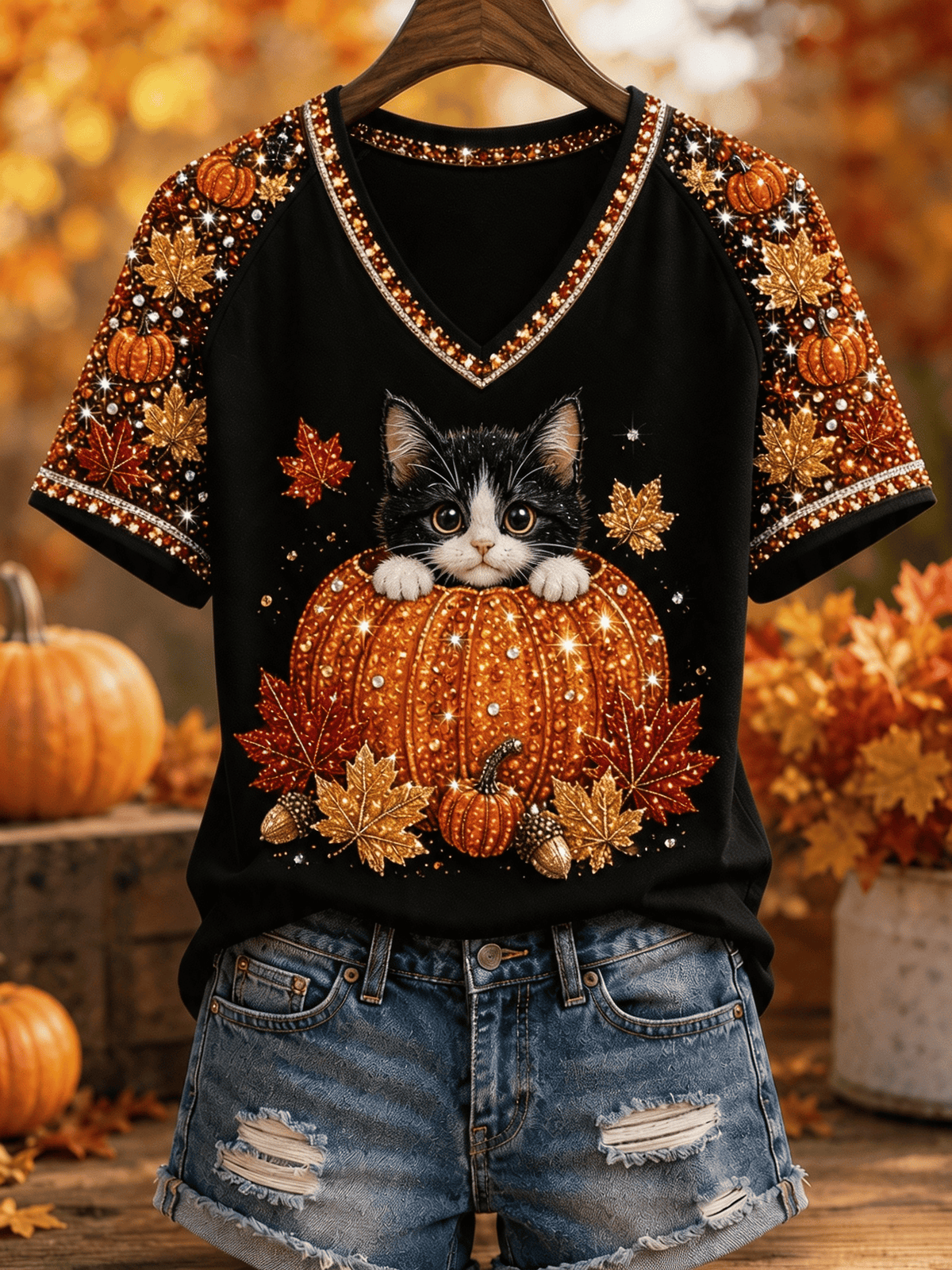 Women's Fall Animal Print T-Shirt