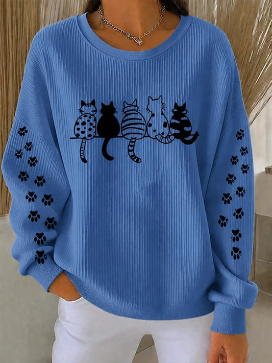 Women's Cute Cats Print Casual Sweatshirt