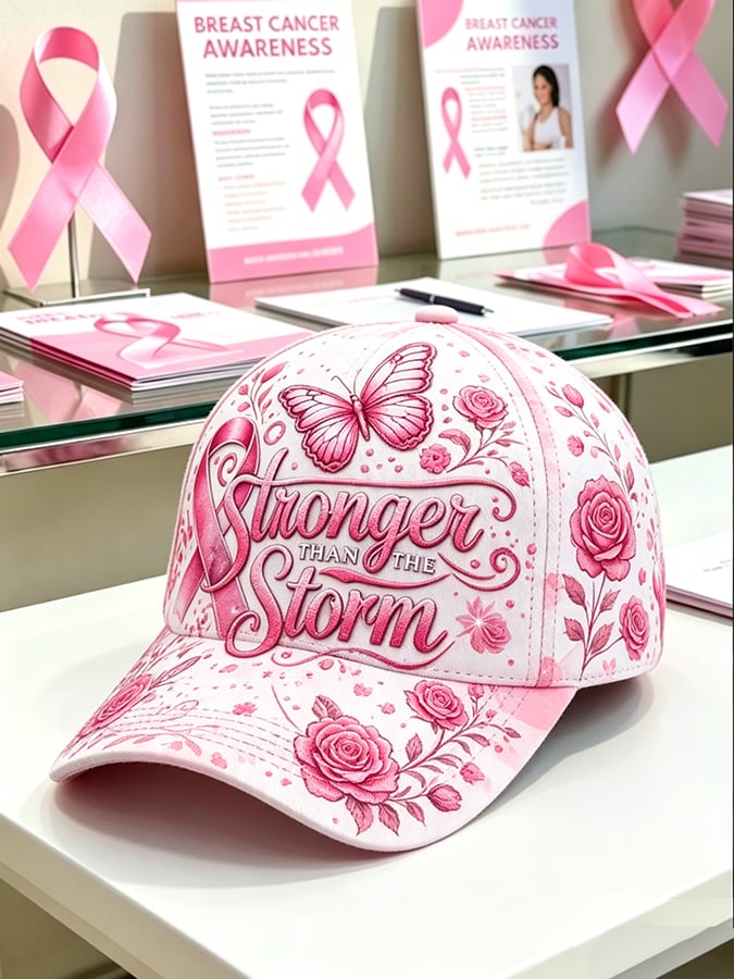 Breast cancer Print Cap