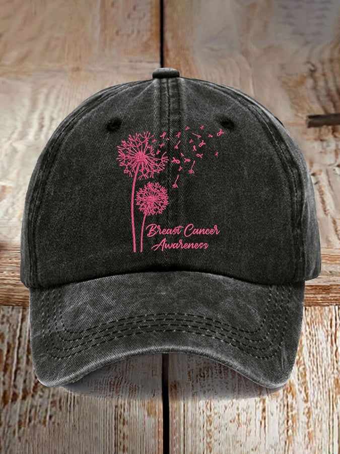 Retro Breast Cancer Awareness Print Baseball Cap
