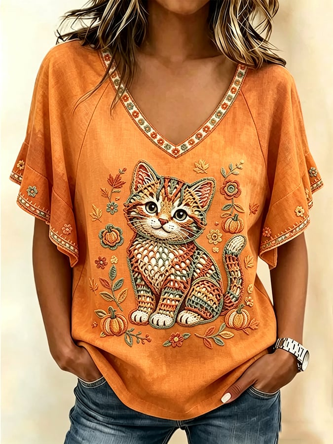 Women's Autumn Art-Print shirt