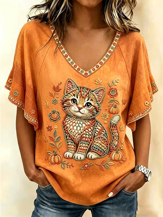 Women's Autumn Art-Print shirt
