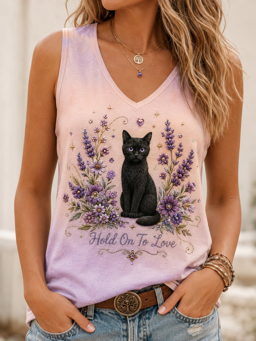 Women Alzheimer's Awareness Print Tank Top