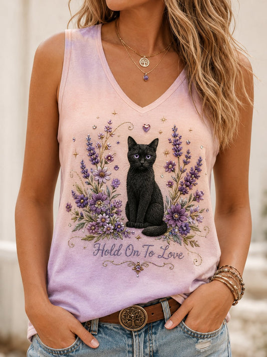 Women Alzheimer's Awareness Print Tank Top