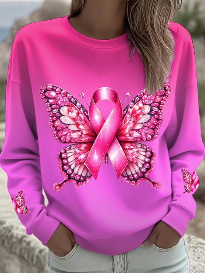 Women's Breast Cancer Pink Print Top