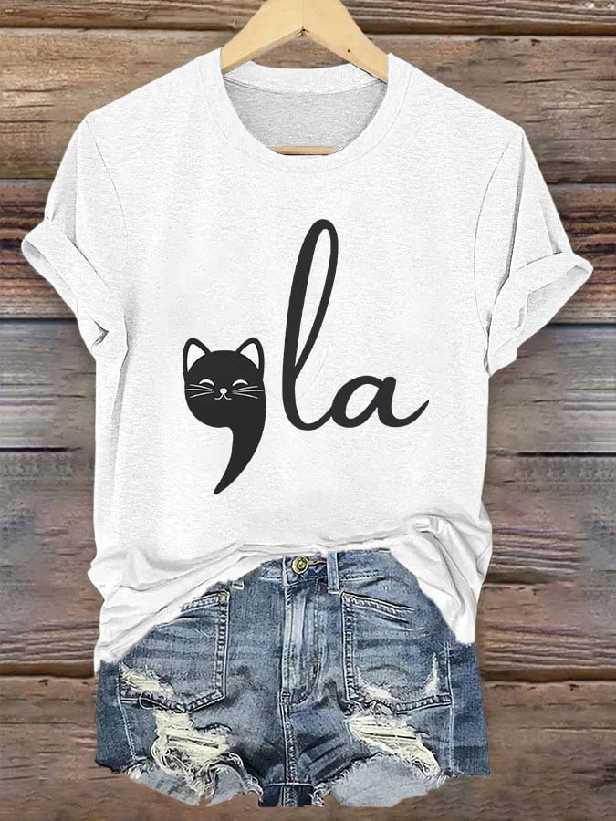 Women's Childless Cat Lady La Printed T-Shirt