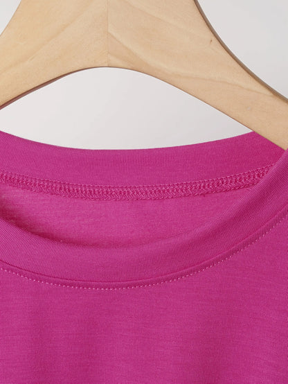 Women'S Breast Cancer Awareness Heart Ribbon Round Neck 100% Cotton T-Shirt