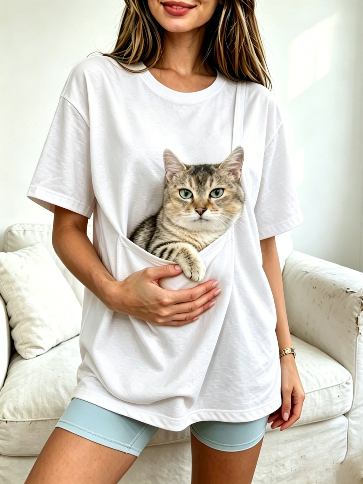 Women's Inspirational Print Crew-Neck Top