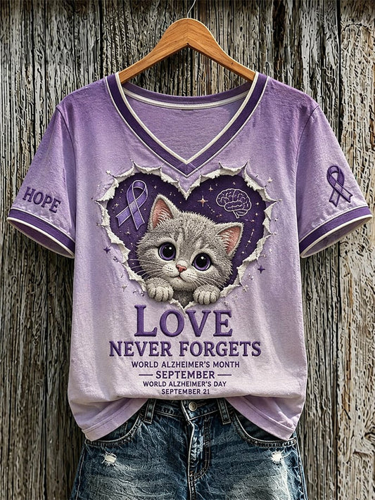 Women'S Casual Alzheimer'S Awareness Print Top
