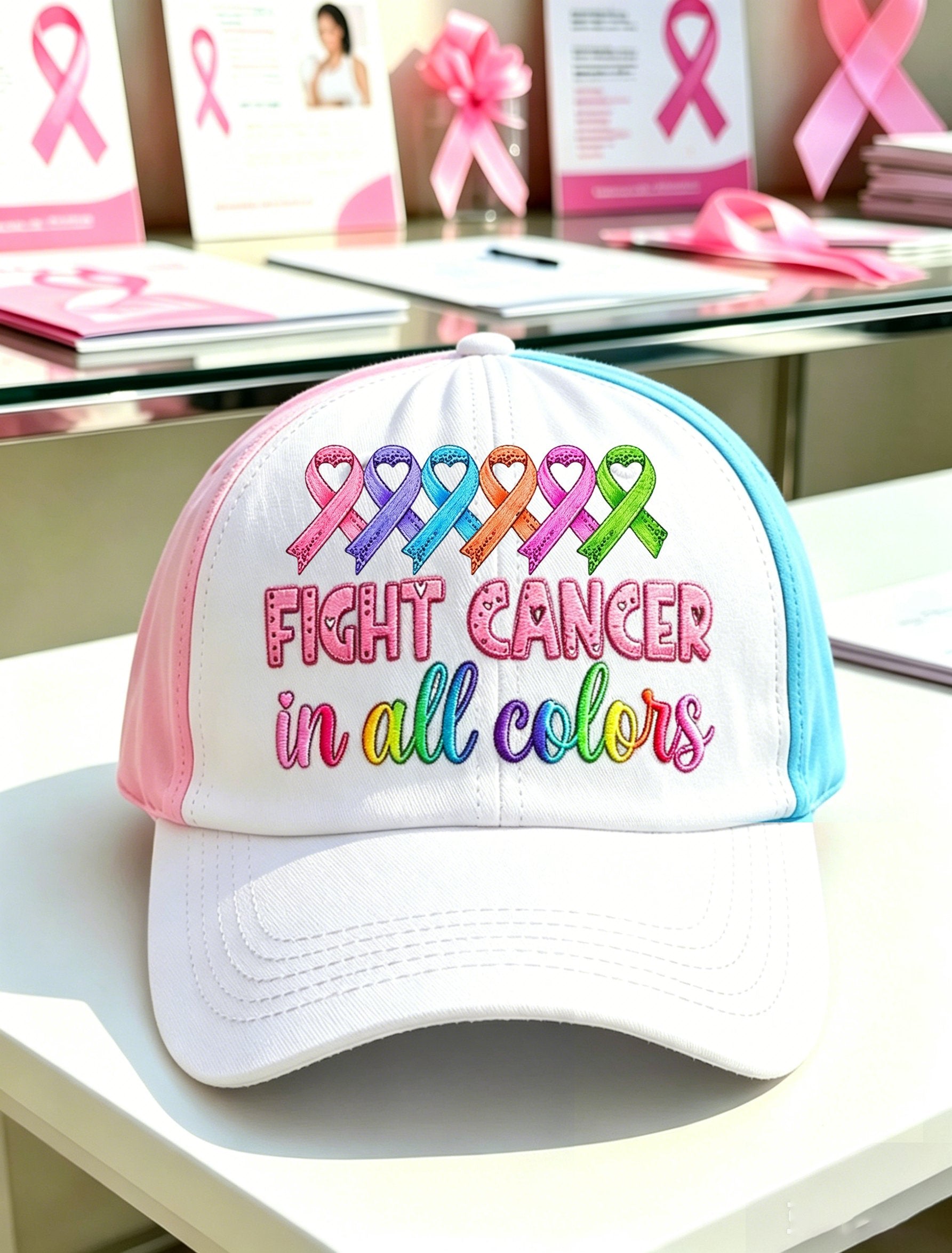 Unisex Breast Cancer Awareness Print Casual Hat