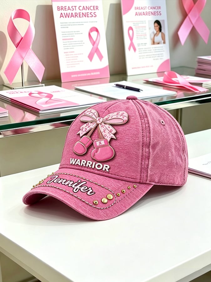 Breast Cancer Warrior Pink Baseball Cap
