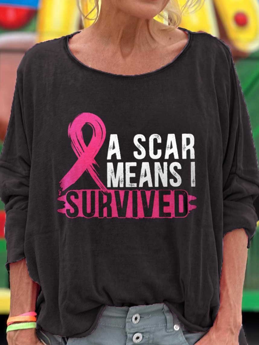 A SCAR MEANS I SURVIVED Breast Cancer Awareness T-shirt