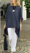 🌿 Linen Cotton Batwing Top