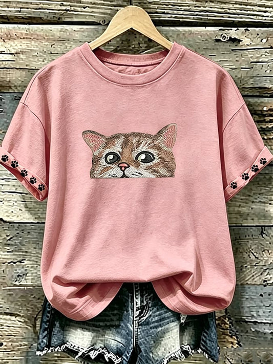 Women's Animal Cat Print Casual T-shirt