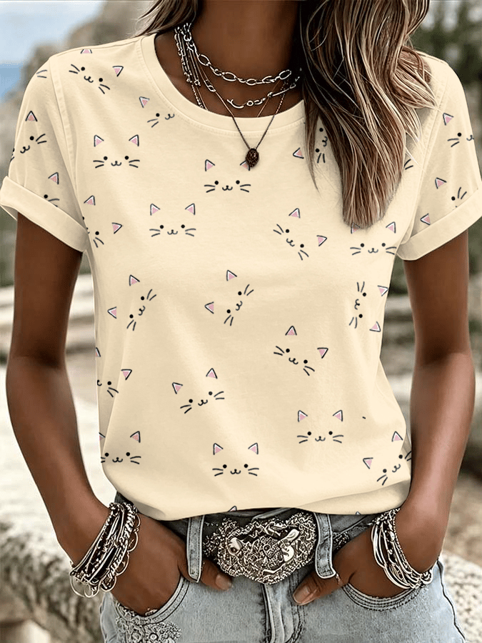Women's Casual Print Short-Sleeve T-Shirt