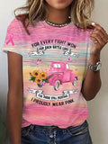 Women's Breast Cancer Awareness I PROUDLY WEAR PINK. Print Casual T-Shirt
