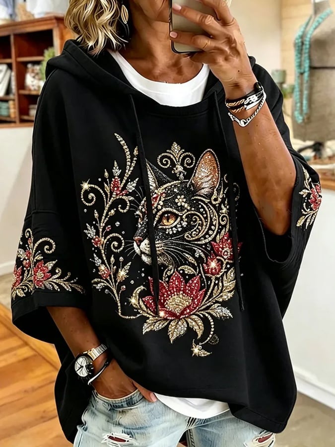 Women's Cat Printing Art Casual Top