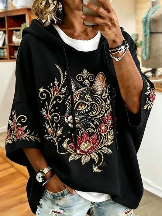 Women's Cat Printing Art Casual Top