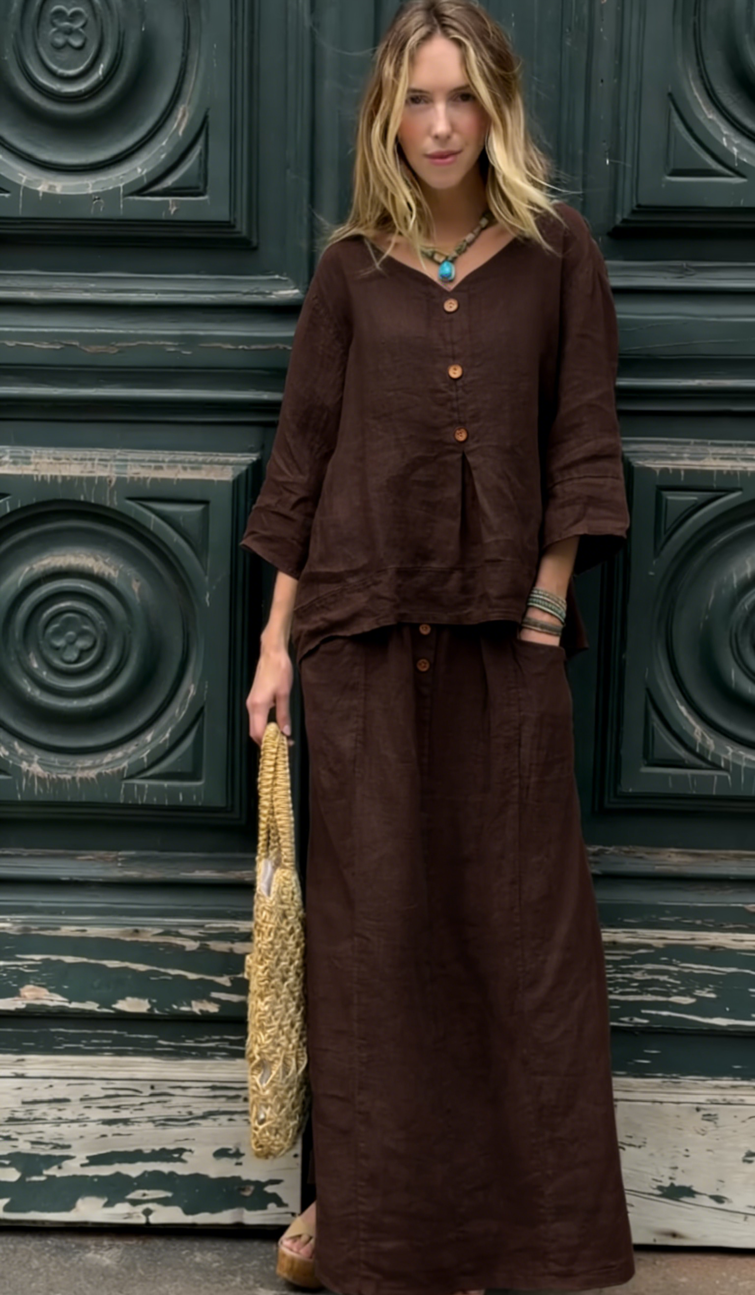 Women's Timeless Linen Two-Piece Outfit