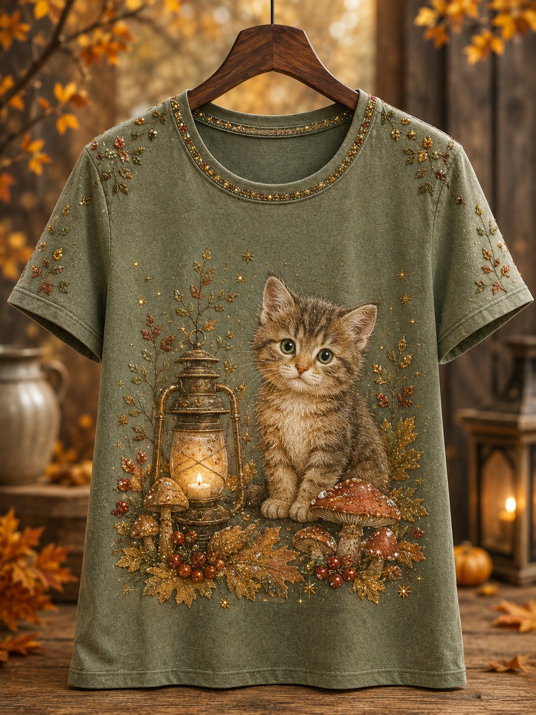 Women's Fall Animal Print T-Shirt
