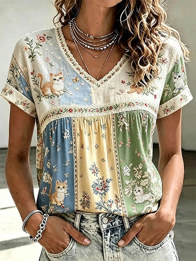 Women's Casual Print Short-Sleeve T-Shirt