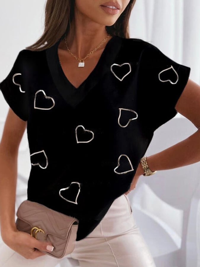 Women's Breast Cancer Print Short Sleeve T-Shirt