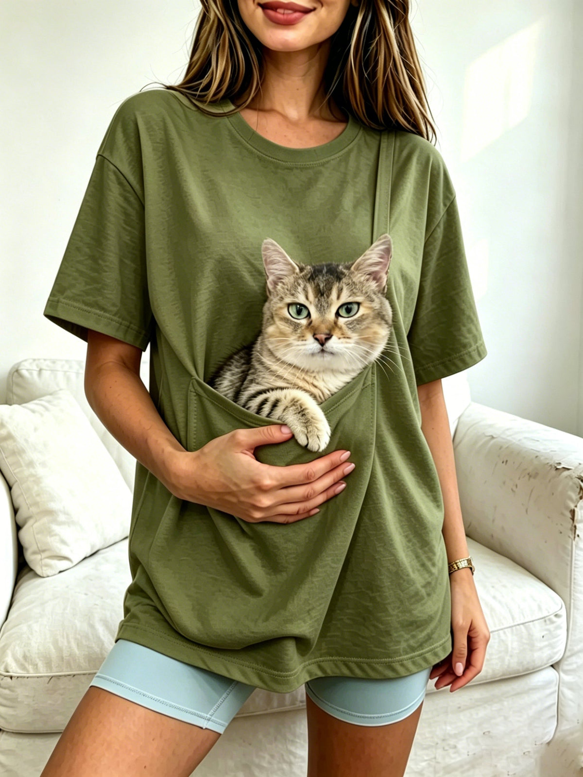 Women's Inspirational Print Crew-Neck Top