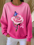 Women's Casual Santa Claus Print Long Sleeve Sweatshirt