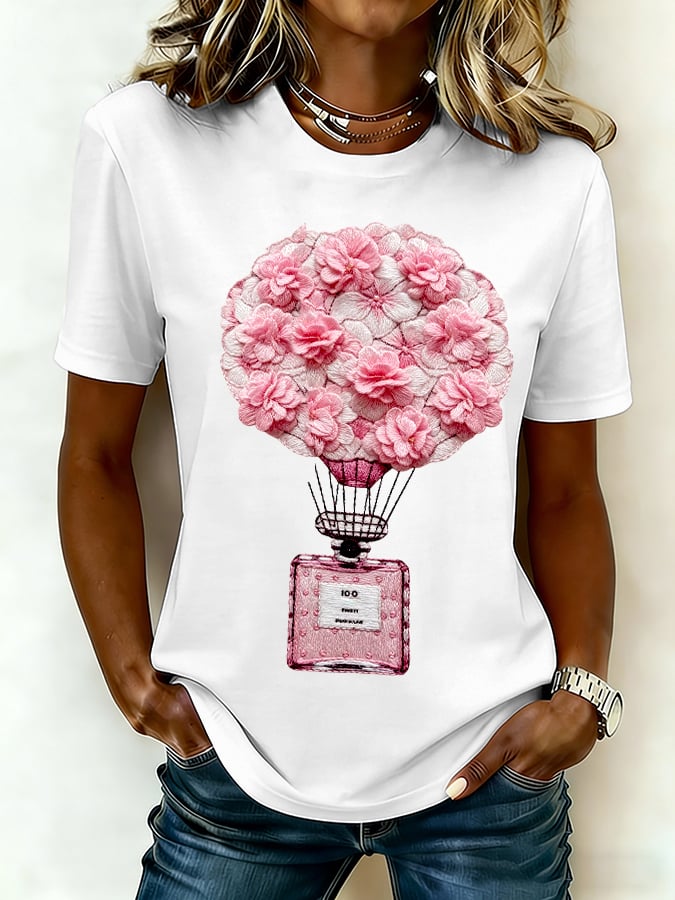 Women's Casual Breast Cancer Print Casual T-Shirt