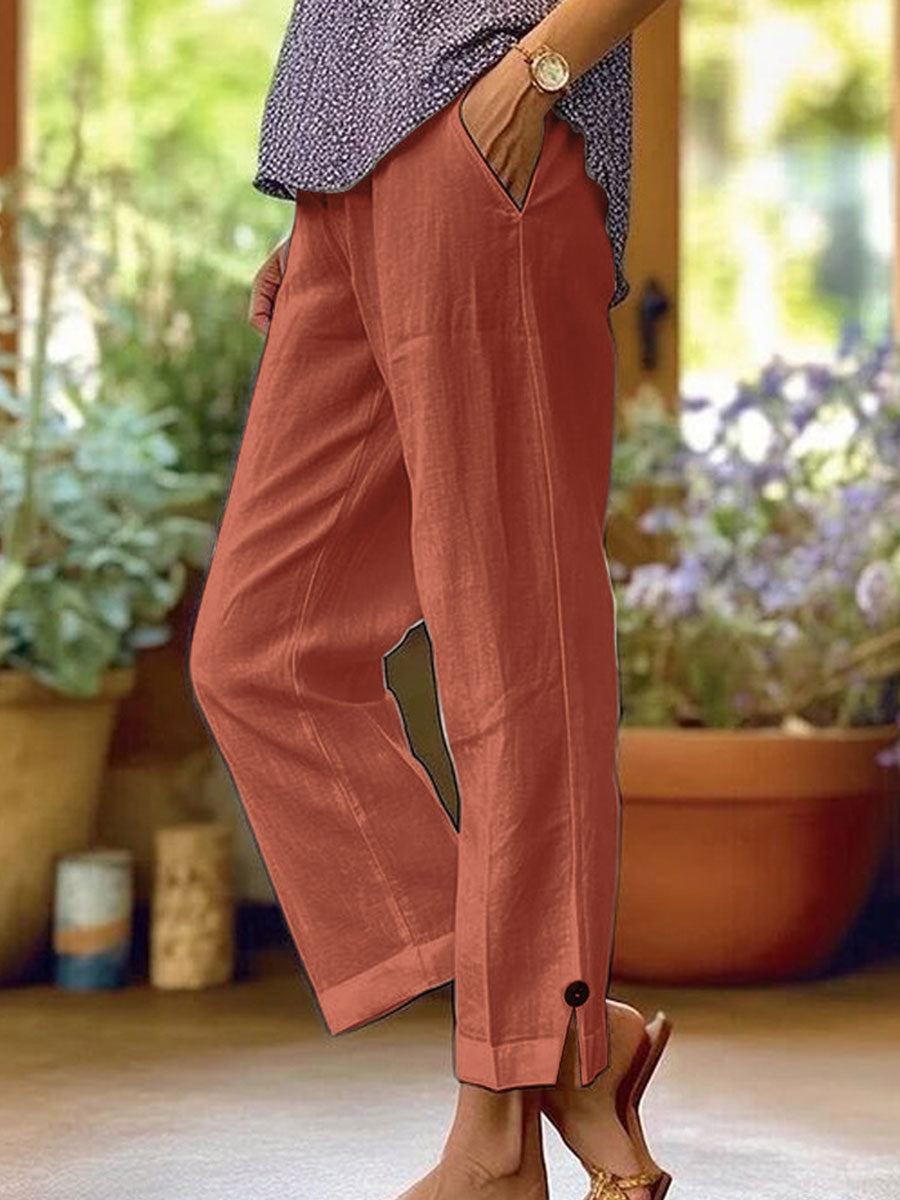 Women's cotton and linen loose casual pants