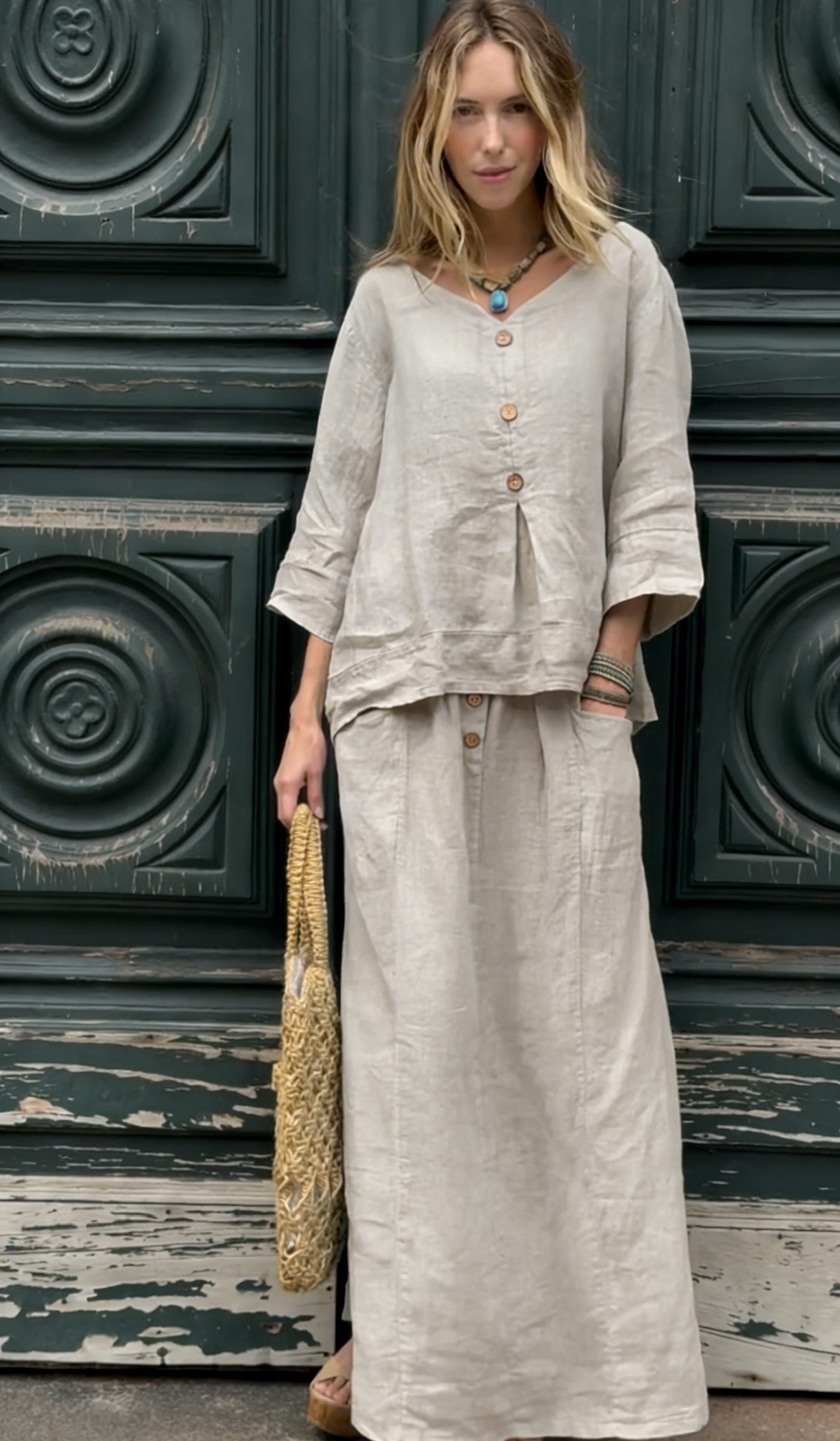 Women's Timeless Linen Two-Piece Outfit