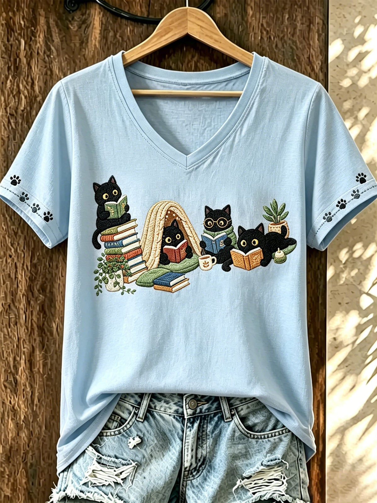 Women's Cat-Print Top