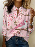 Women's Breast Cancer Awareness Floral Print Shirt