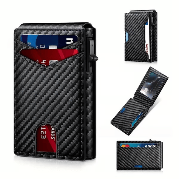 Pop up card access minimalist RFID wallet