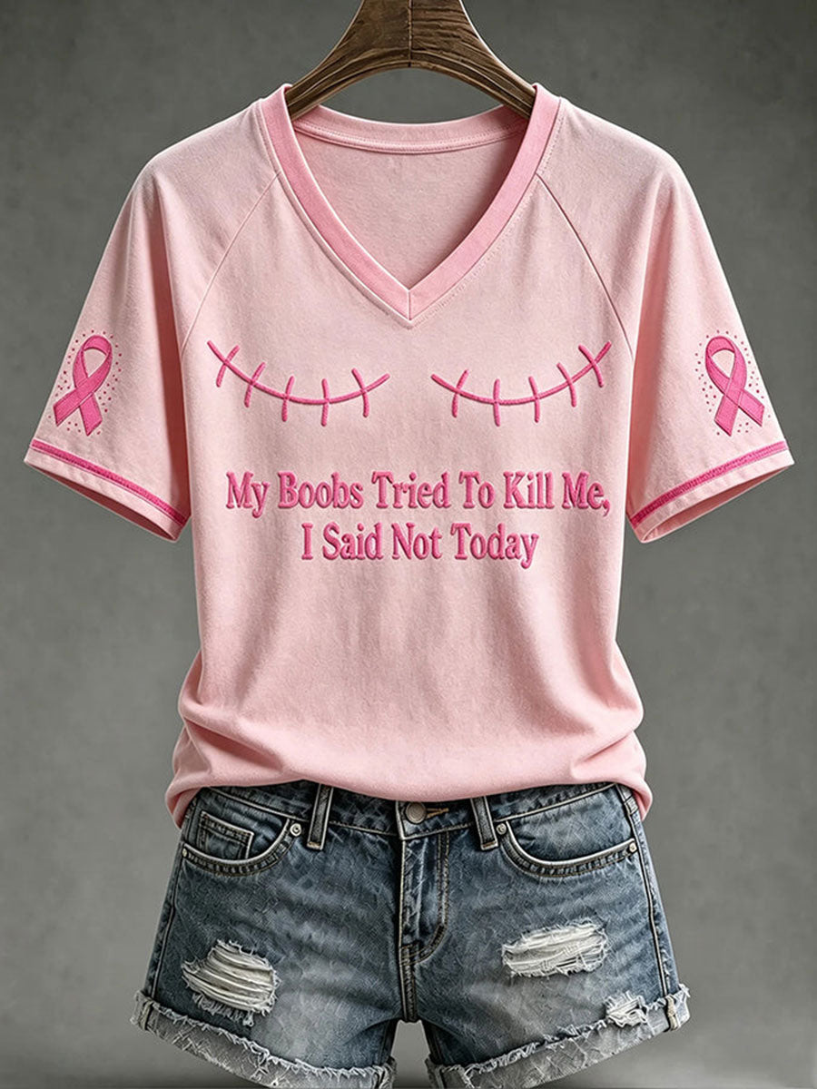 Women's My Boods Tried To Kill Me I Said Not Today V-neck T-shirt