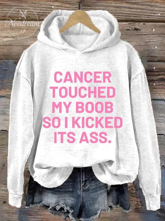 Cancer Touched My Boo So I Kicked Its Ass Art Print Casual Sweatshirt