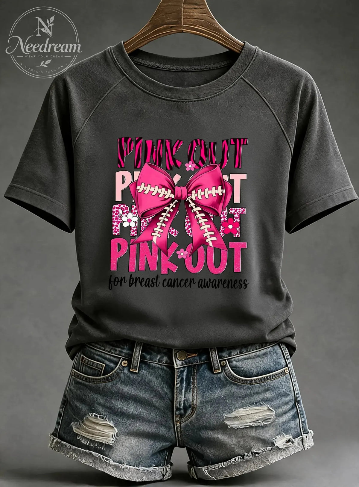 Women'S Pink Out Breast Cancer Awareness Cotton T-Shirts