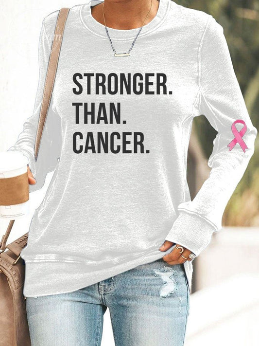 Women's Breast Cancer Awareness Print Casual Sweatshirt