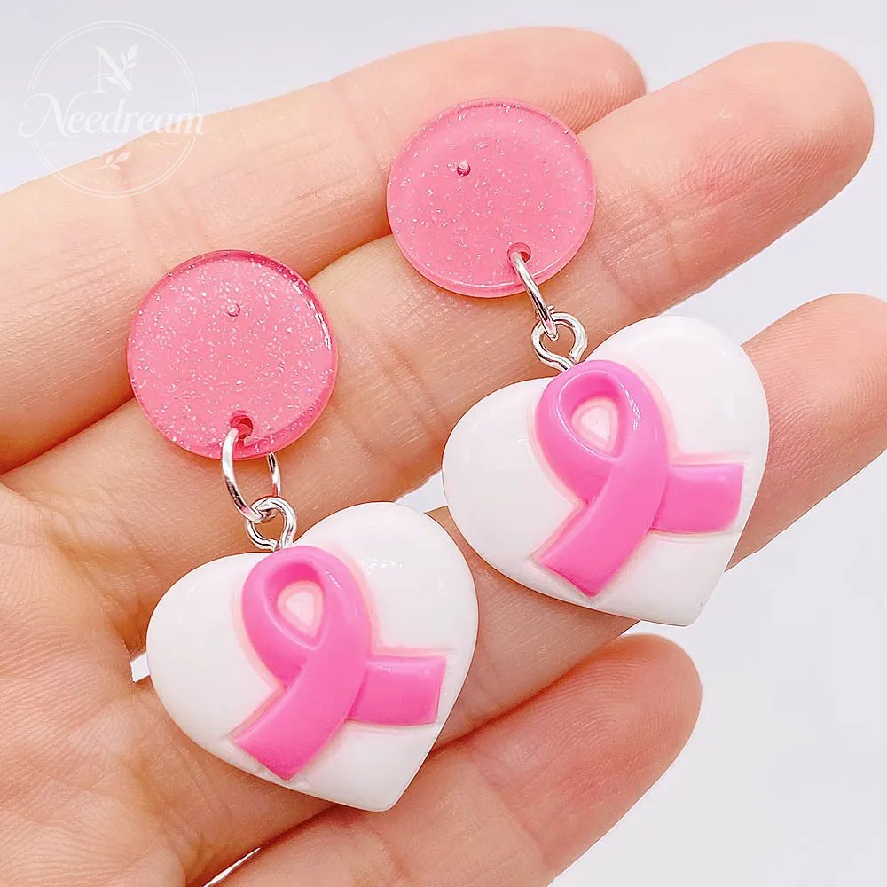 Pink Ribbon Care AIDS Prevention Earrings