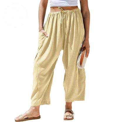 Women's Wide Leg Gingham Striped Plaid Pants