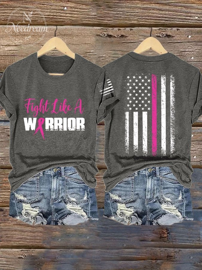 Women'S Breast Cancer Awareness Print Short Sleeve T-Shirt